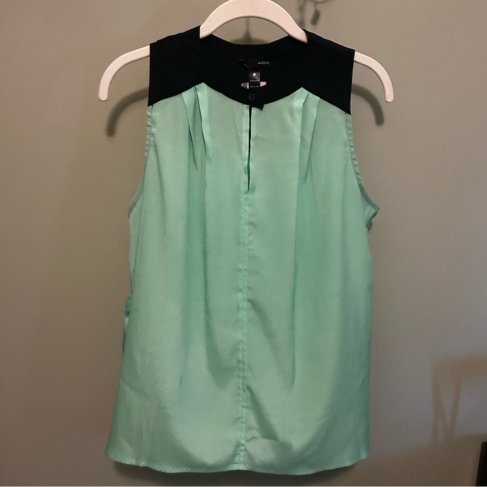 Aqua sleeveless blouse